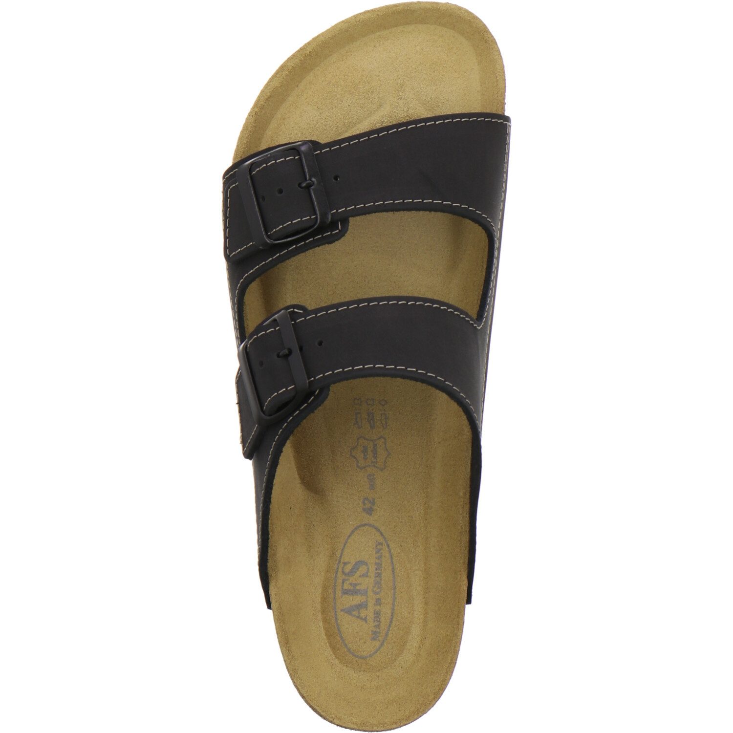 AFS-Schuhe 311020 Zweischnaller Pantolette für Herren mit Fußbett, bequeme Sandalen aus Leder