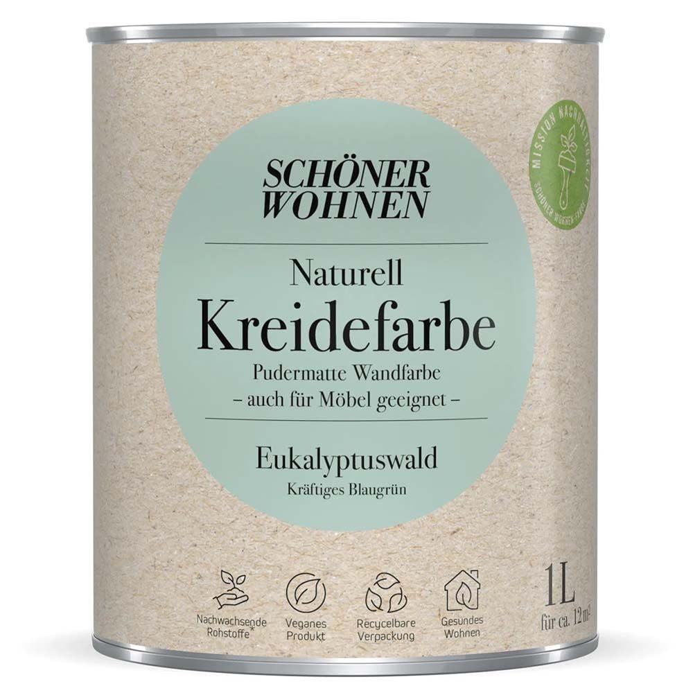 SCHÖNER WOHNEN FARBE Wandfarbe Schöner Wohnen Naturell Kreidefarbe 1,0 Ltr. Eukalyptuswald