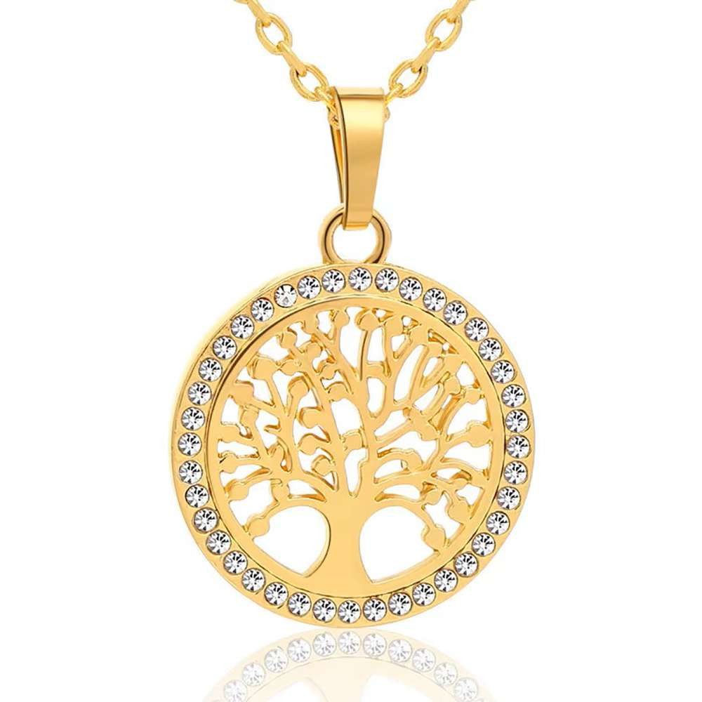 Taffstyle Kette mit Anhänger Halskette mit Lebensbaum Zirkonia Anhänger Tre günstig online kaufen