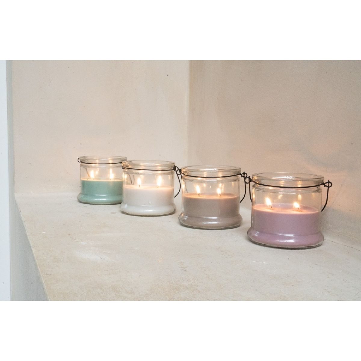 Home Society B.V. Formkerze Dekokerze im Glas „Candle Paul“ – Frühlingskerze – Wohnraumdeko