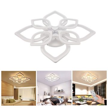 WILGOON LED Deckenleuchte 80W Dimmbar Wohnzimmer Deckenlampe Fernbedienung, in Blumenförmiges Design, für Wohnzimmer, Schlafzimmer, Flur, Küche