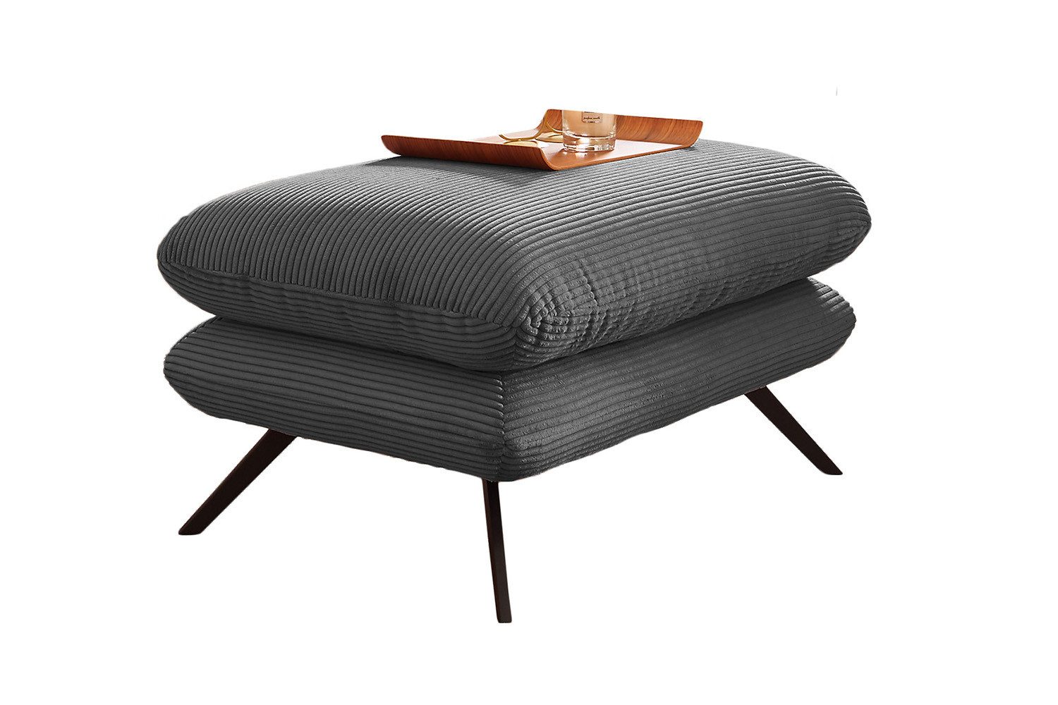 KAWOLA Hocker CHARME, Hockerbank Cord, verschiedene Breiten und verschiedene Farben