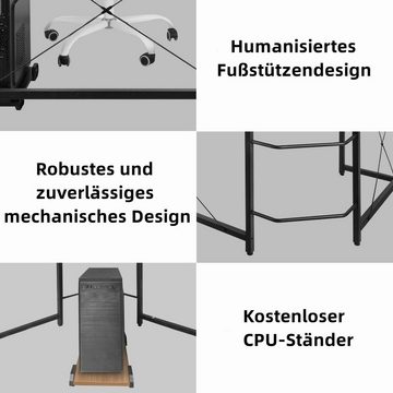 TLGREEN Eckschreibtisch L-förmiger Schreibtisch, 167 cm Gaming Tisch, L-Form Computertisch, 167 cm Eckschreibtisch für Büro, Breite 120cm