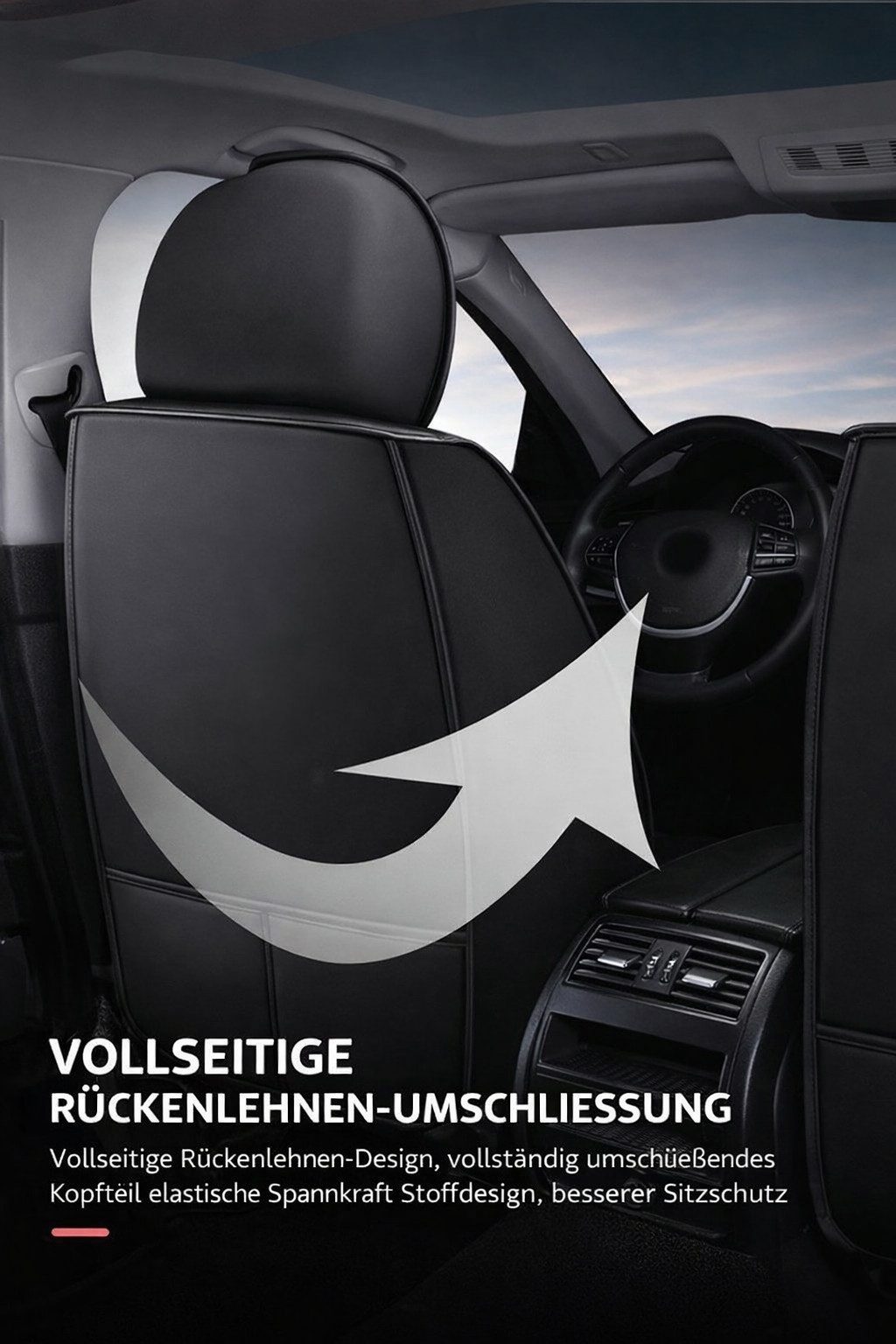 GARRYFIZH Autositzbezug Vollflächiges Echtleder, geeignet für die meisten Fünfsitzer-Modelle, Verschleißfest und geruchsneutral
