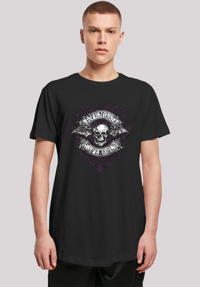 F4NT4STIC T-Shirt Avenged Sevenfold Rock Metal Band Bat Flourish Premium  Qualität, Band, Rock-Musik, Extra lang geschnittenes Herren T-Shirt