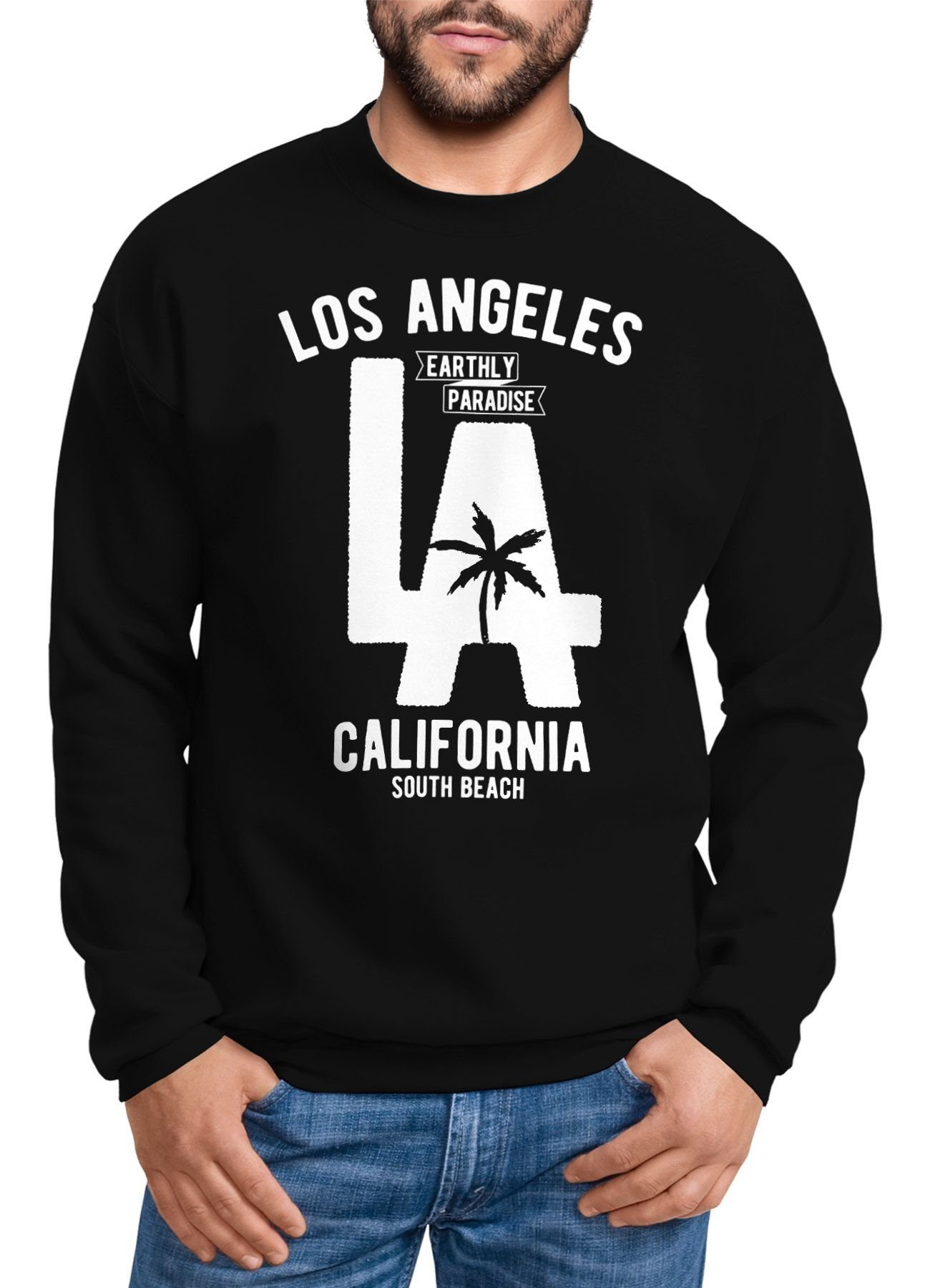 Sweatshirt Sweatshirt Herren Los Angeles California LA Palme Rundhals-Pullover