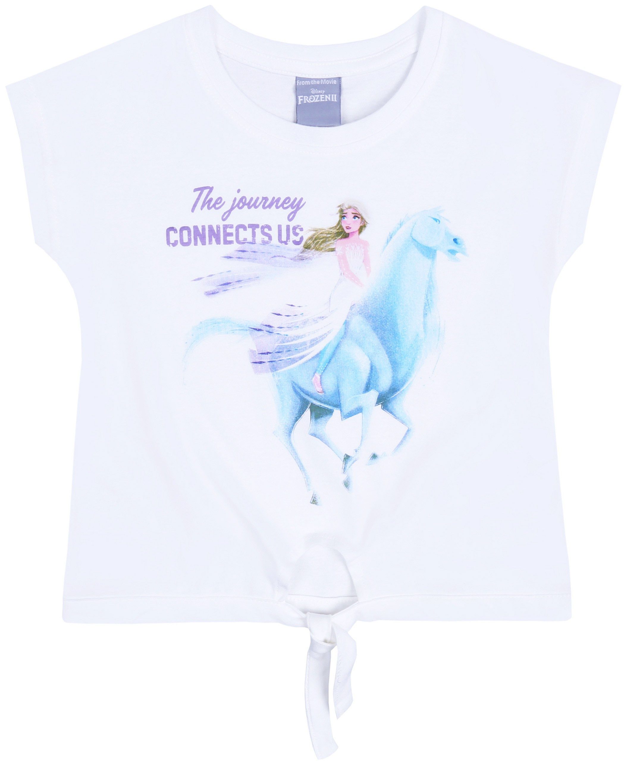 Sarcia.eu Kurzarmbluse Weißes T-Shirt vorne gebunden FROZEN DIE EISKÖNIGIN 5 Jahre