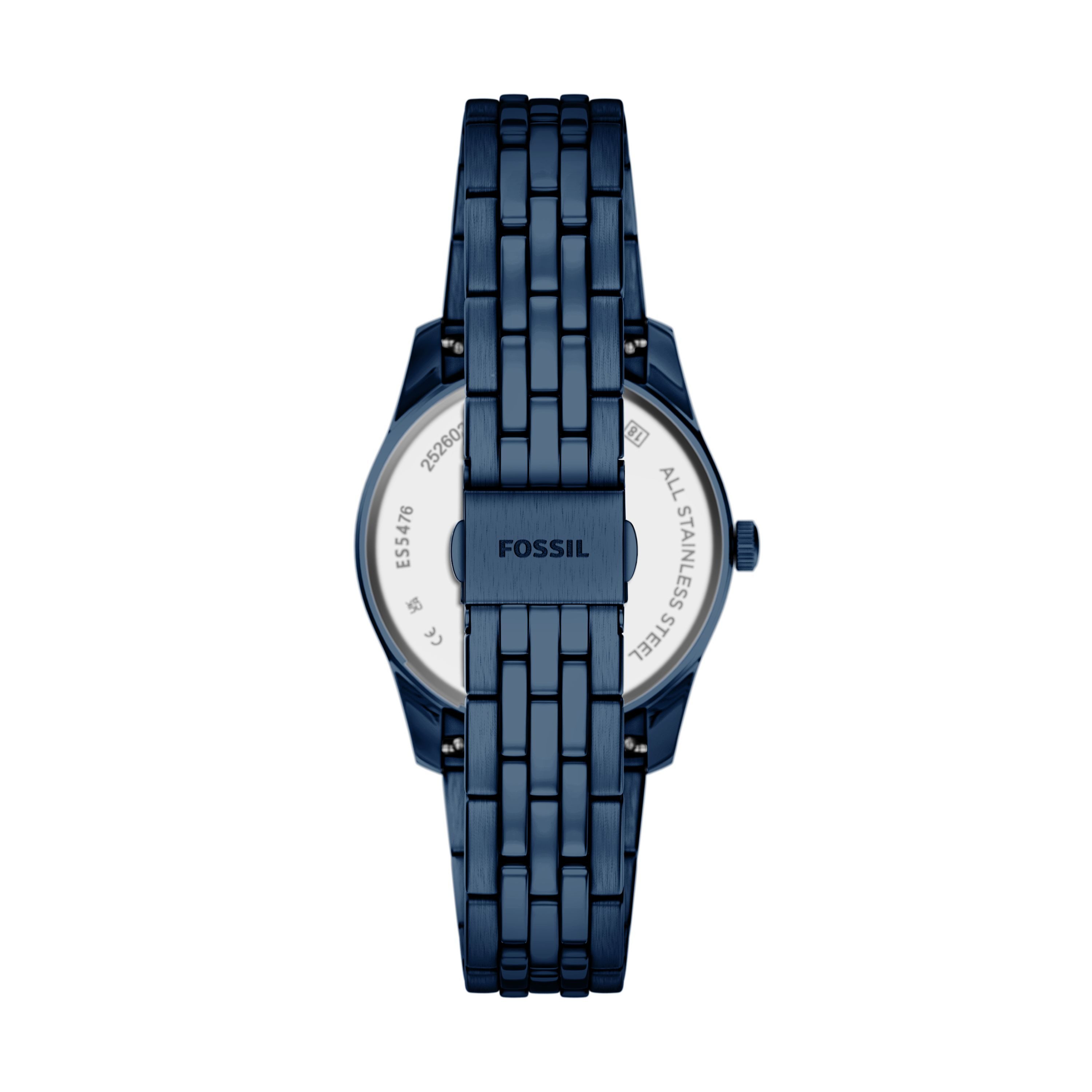 Fossil Quarzuhr Scarlette ES5476, Armbanduhr, Damenuhr, Edelstahlarmband, analog, Tag, Wochentag