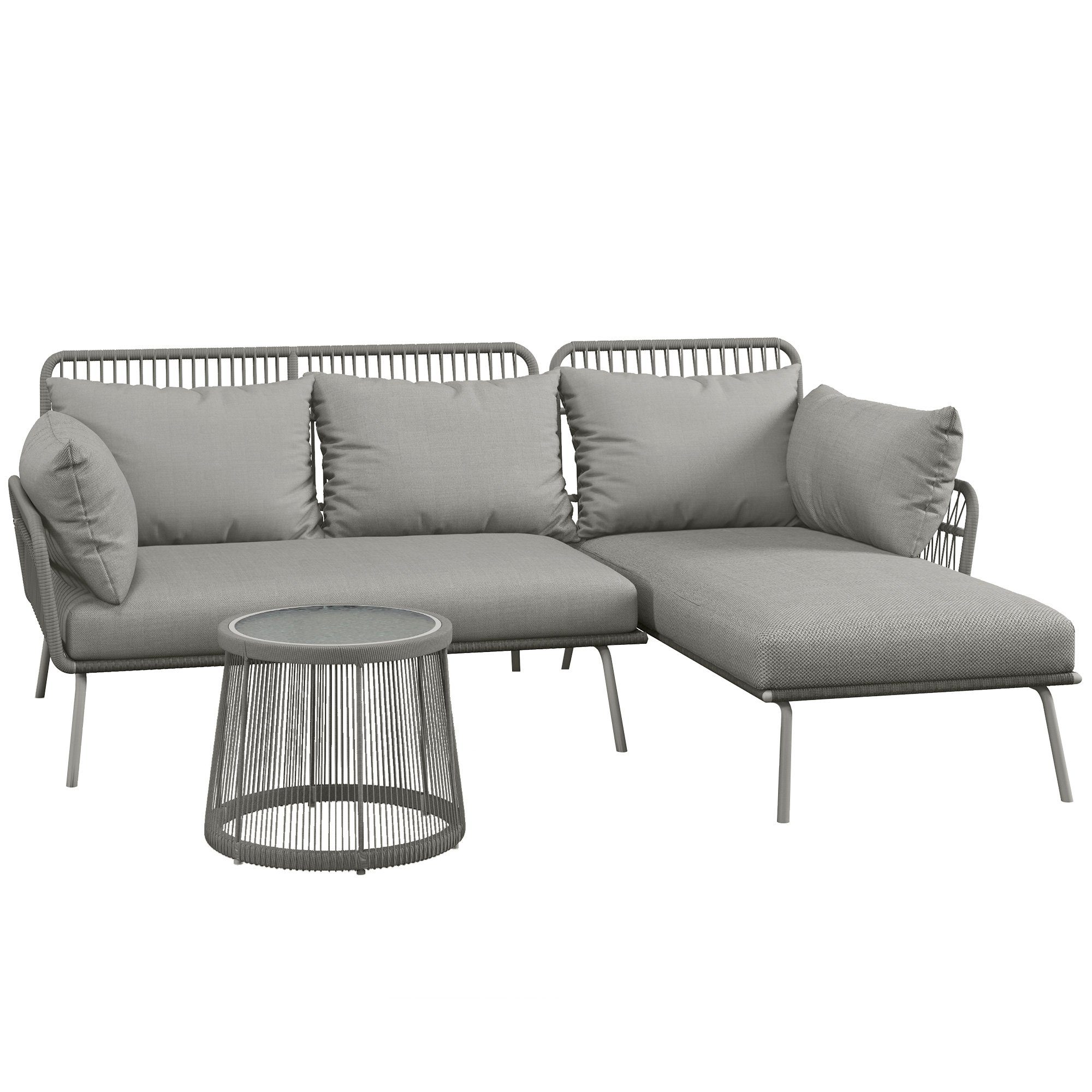 Outsunny Sitzgruppe Gartenmöbel-Set mit Kissen mit günstig online kaufen