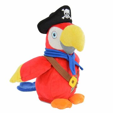 Kögler Kuscheltier Labertier Papagei PARRY Pirat plappert alles nach Wackelkopf 22 cm