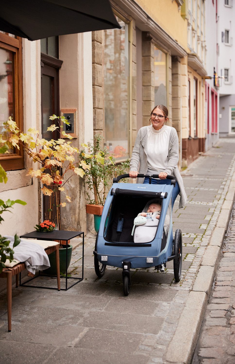 Hauck Fahrradkinderanhänger 2in1 Bike Trailer und Buggy Dryk Duo Plus, dark blue, für 2 Kinder; inklusive Deichsel