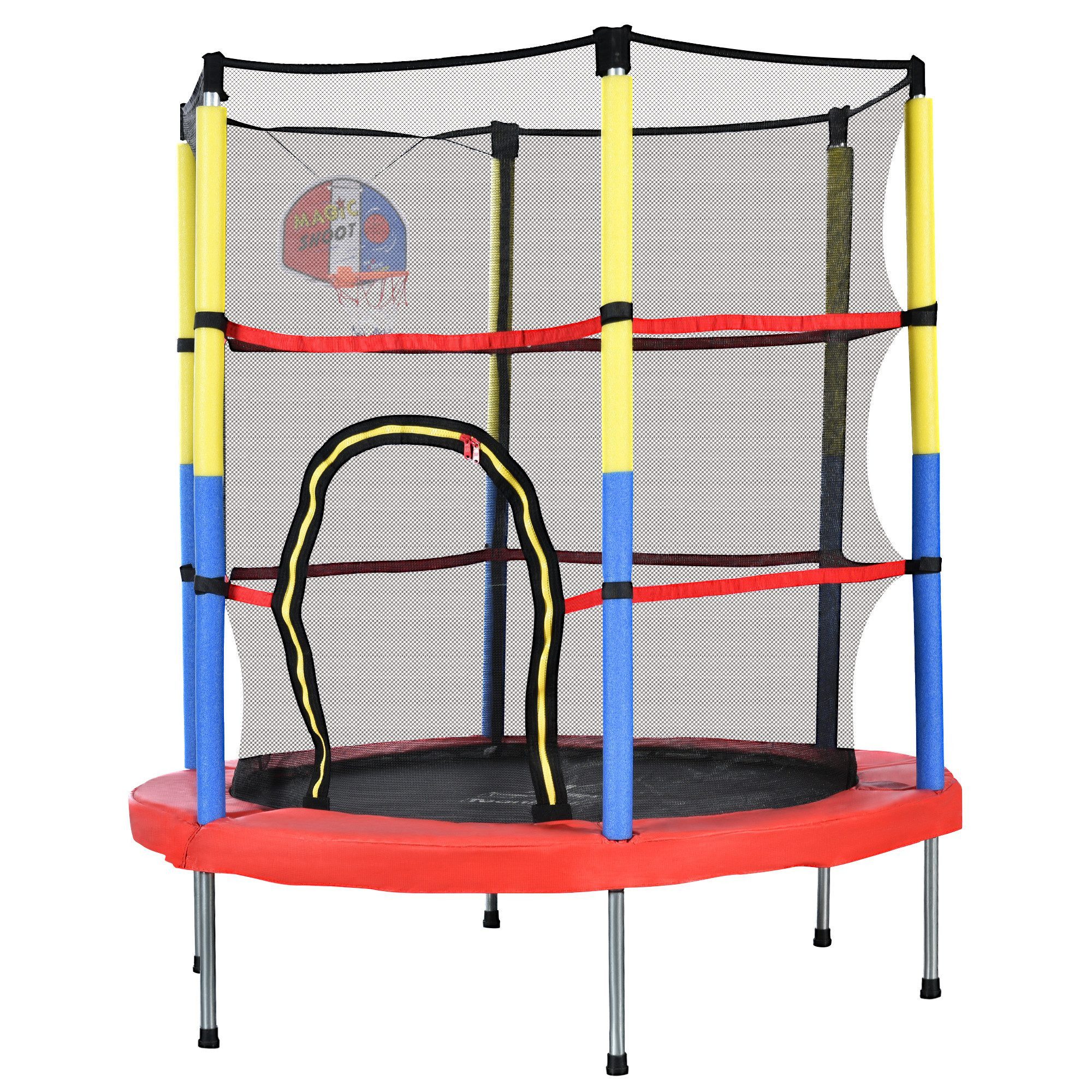 Gartentrampolin Kinder Trampolin mit Basketballkorb Mini Trampolin Kindertrampolin
