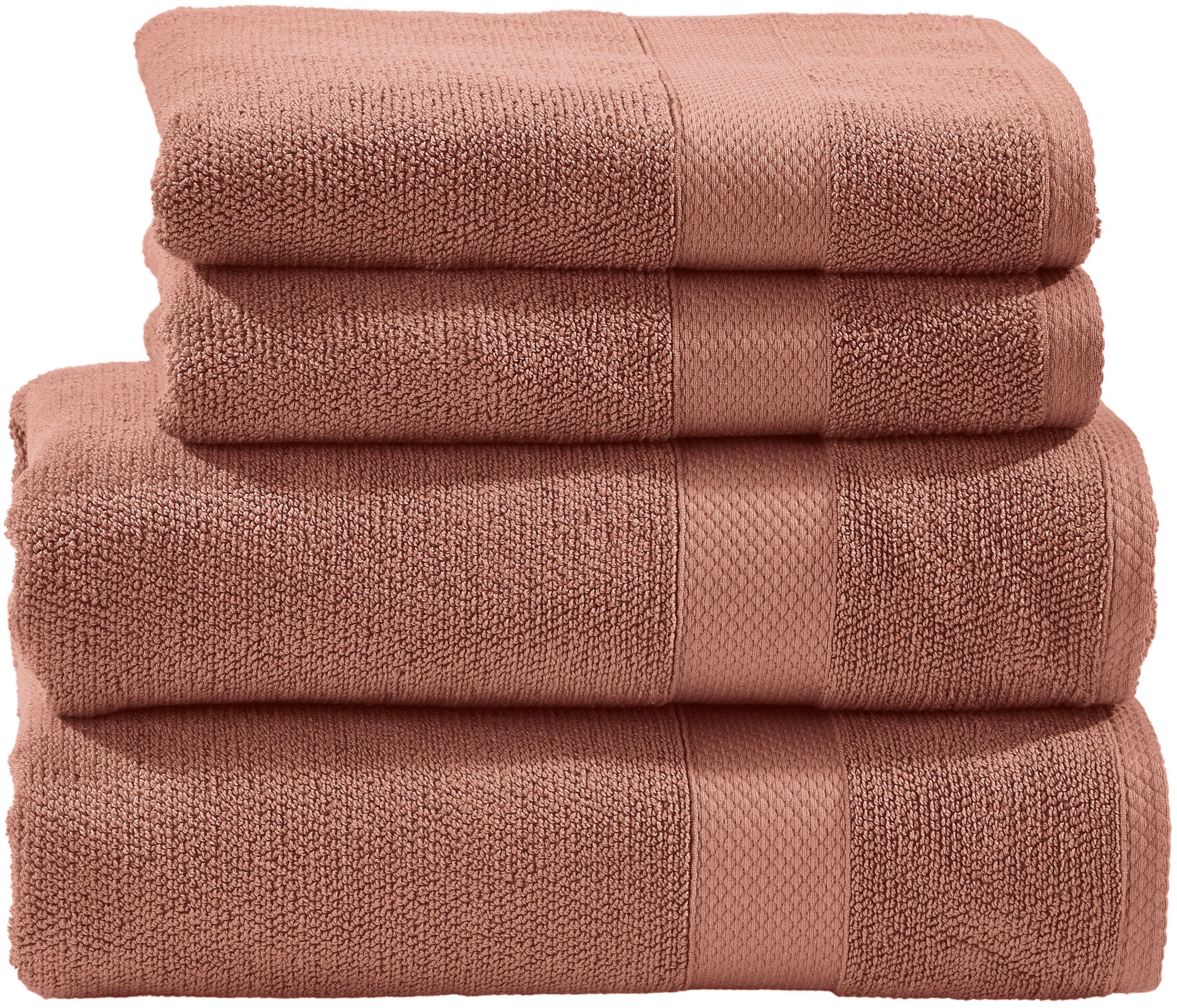 Gästehandtücher Handtuch (Set, done.® Set altkupferfarben & Handtücher, Zwirnfrottier hochwertigem 2x aus 2x Zwirnfrottee, Deluxe, 4-tlg),