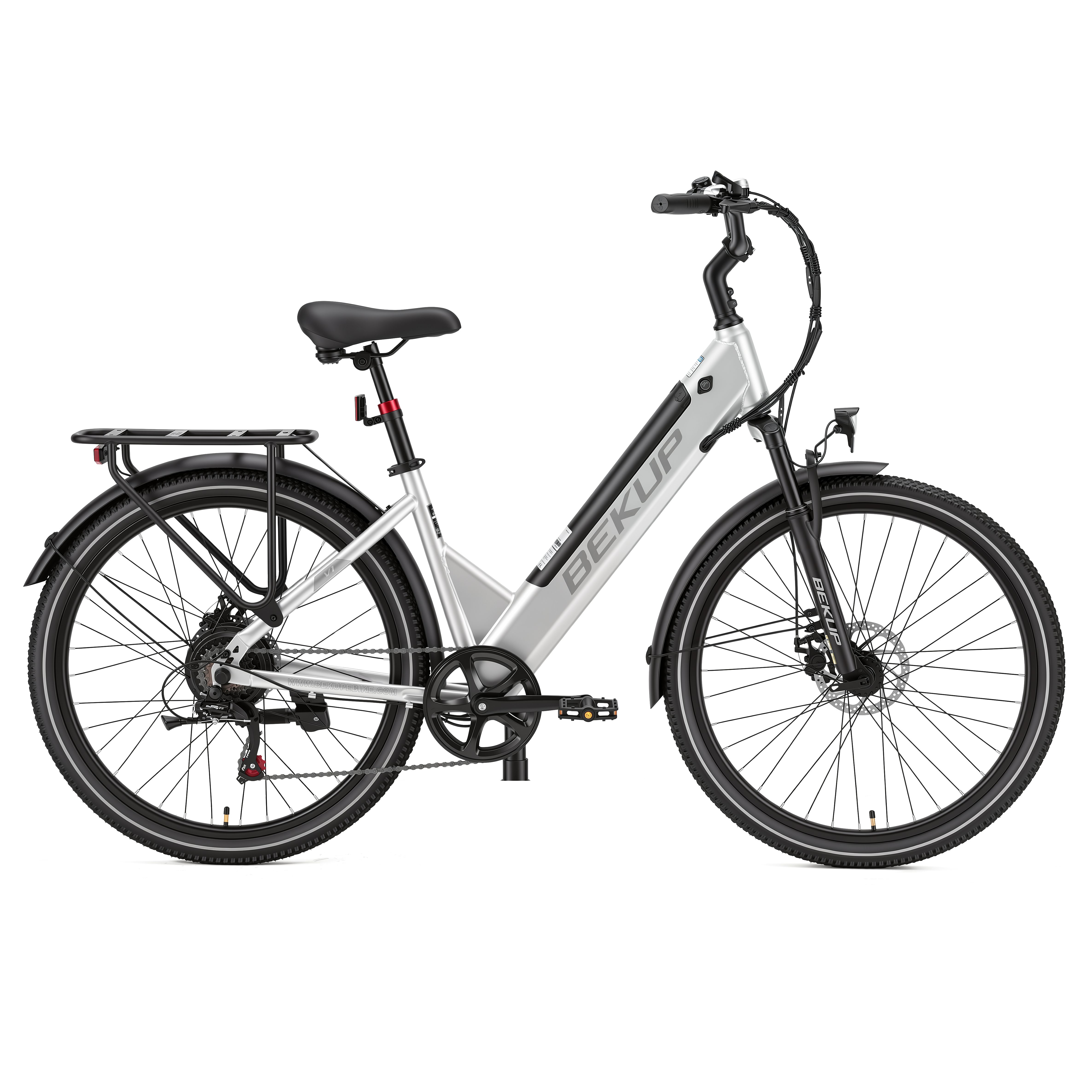 TTGO E-Bike Cityrad V1 26 Zoll Fatbike mit 840-Wh-Akku, Shimano 7-Gang und 80 Nm, 7 Gang Shimano Shimano Tourney TZ Schaltwerk, Kettenschaltung, Heckmotor, 522 Wh, (Komplettset, E-Bike inklusive Akku und Ladegerät), Für Pendelwege und Touren mit Hydraulikbremsen und breiten Reifen