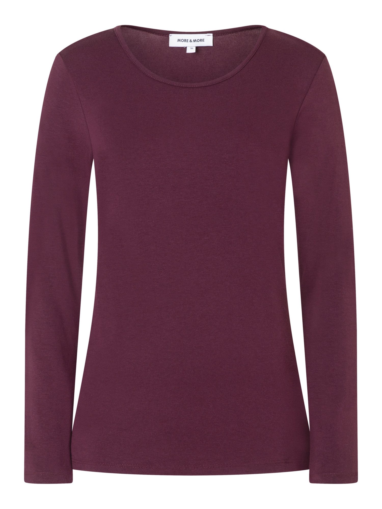 MORE&MORE Langarmshirt Basic-Rundhalsshirt günstig online kaufen
