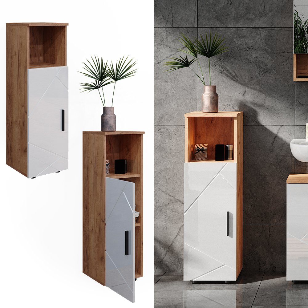 Vicco Midischrank Irma, Eiche/Weiß Hochglanz, 30 günstig online kaufen