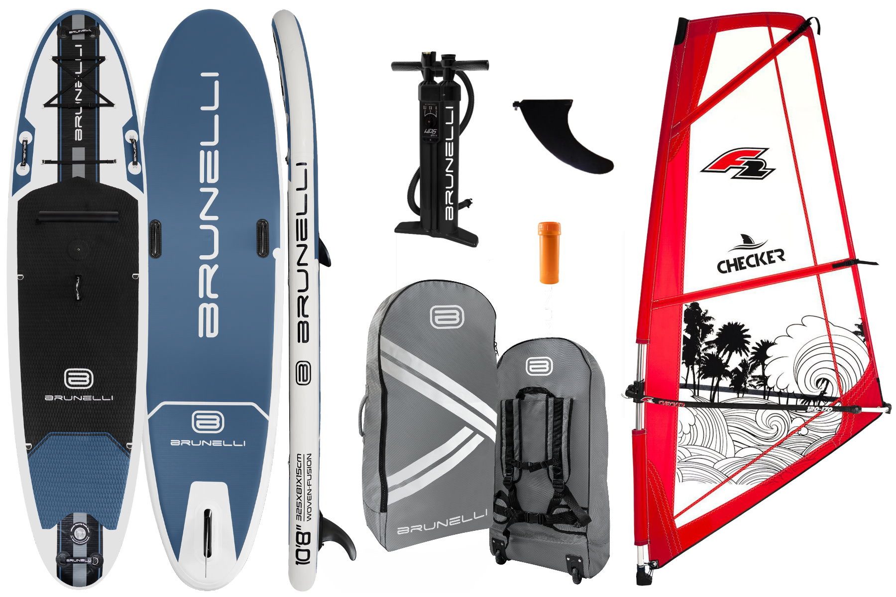 Brunelli SUP-Board BRUNELLI 10.8 Windsurf Double Layer SUP Board Stand Up Paddel Checker