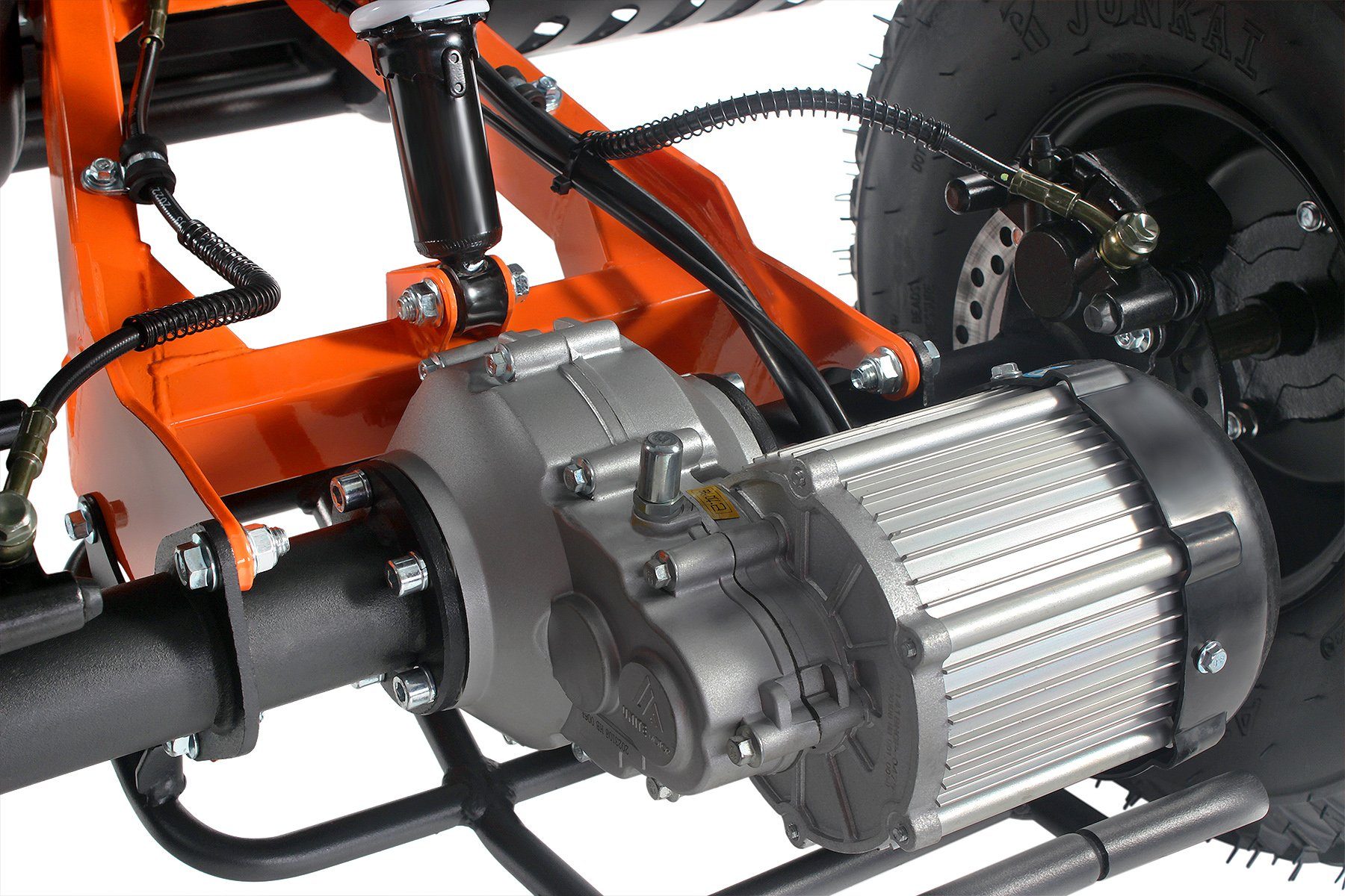 Orange 48V E-Quad Nitro 1000W Quad 8" Elektro Kinder Differential midi Motors ATV mit Replay