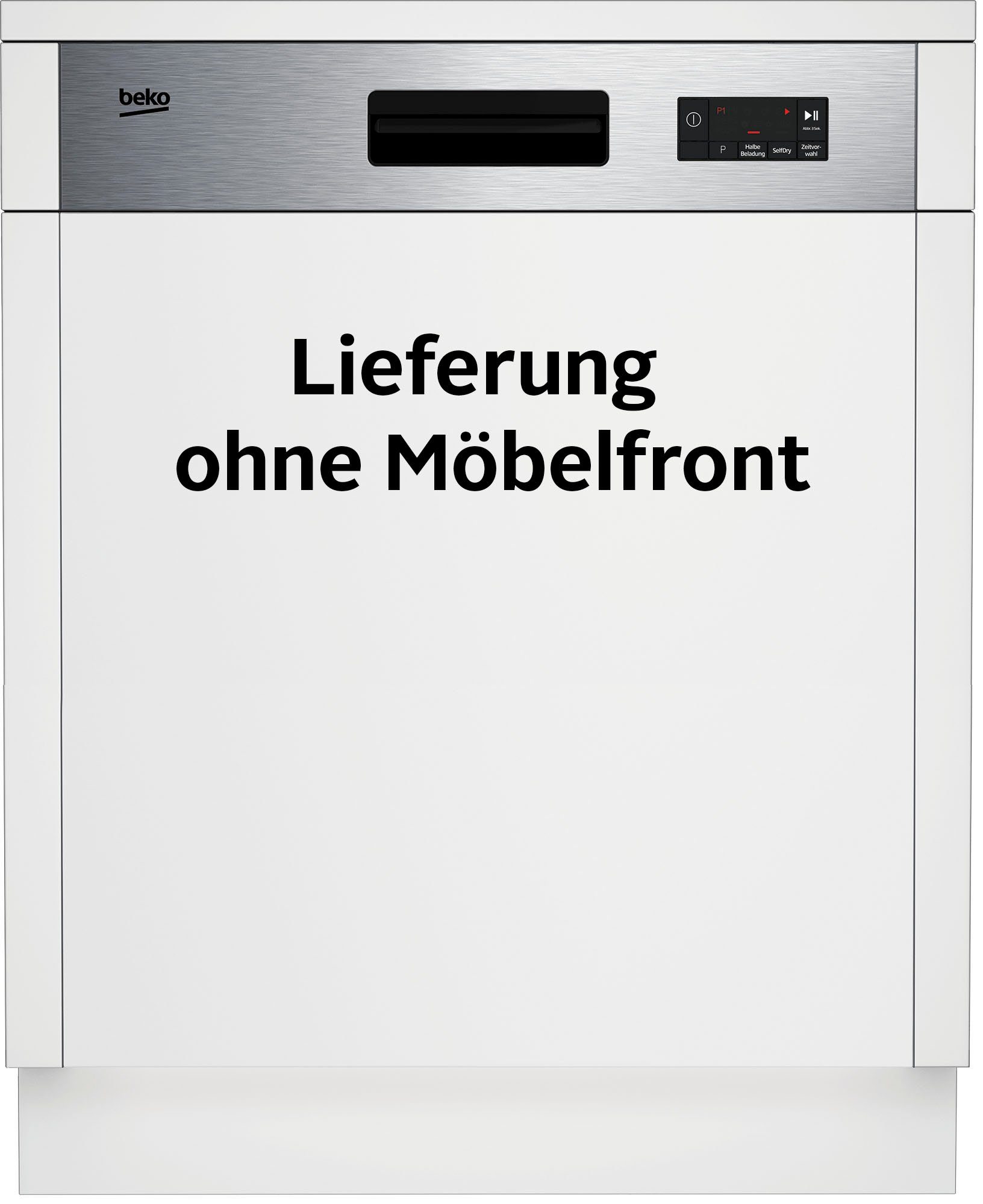 BEKO teilintegrierbarer Geschirrspüler BDSN15O30X 7688901677, 14 Maßgedecke, Hocheinbaufähig & SelfDry – flexibel bis 92 cm, trocknet automatisch
