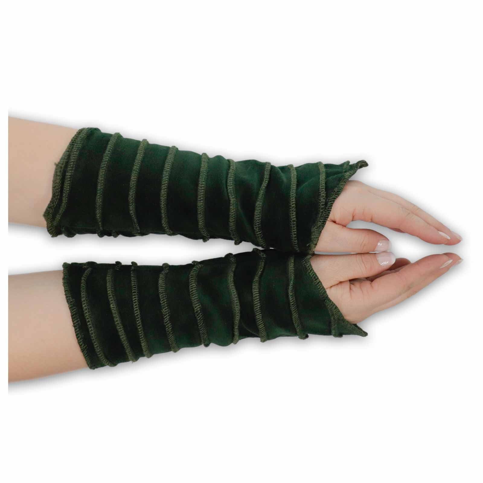 Handschuhe Stulpen KUNST Armstulpen Handwärmer MAGIE Magie Armstulpen Samt und UND Kunst Grün