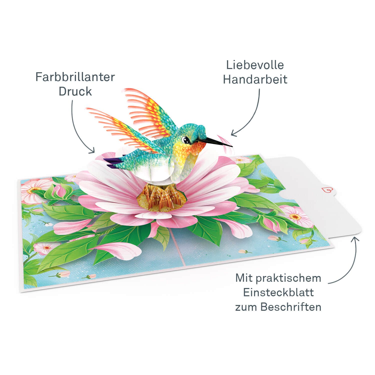 papercrush Geburtstagskarte Kolibri Pop-Up Karte