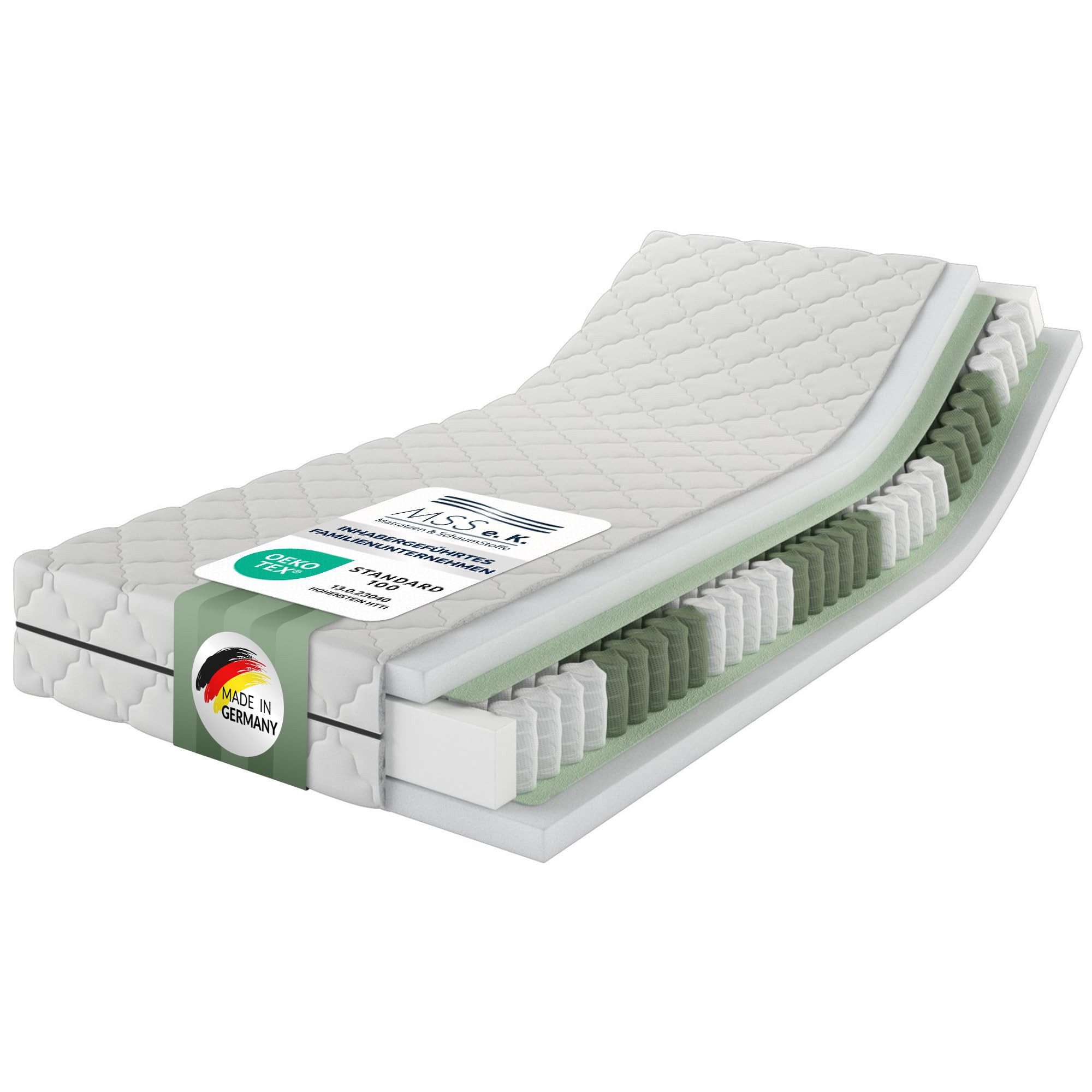 Taschenfederkernmatratze MEDIC H2 / H3 / H4 / H5 / H5-XL, MSS e.K., 20 cm hoch, Höhe: ca. 21 cm, 90 x 200 cm, H2