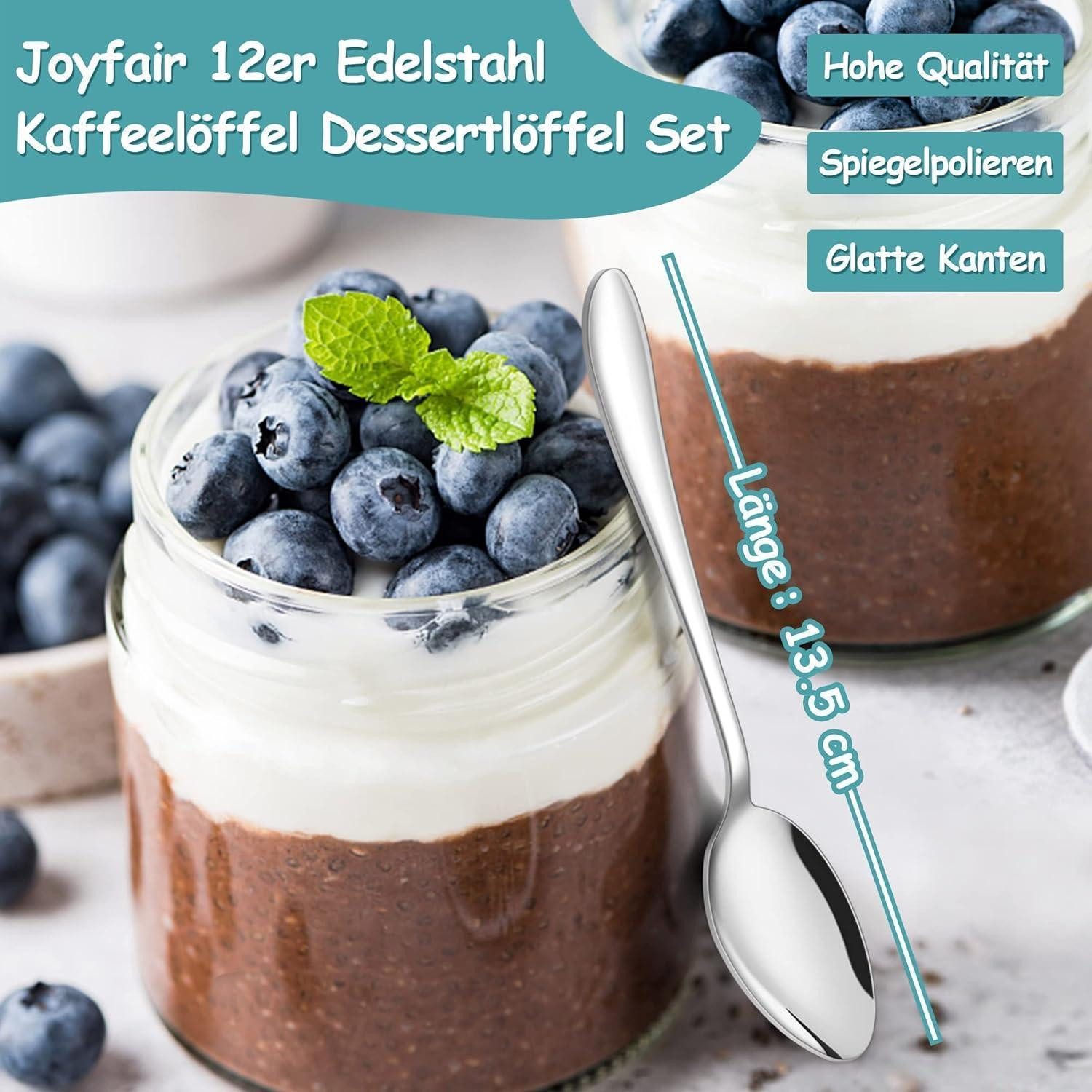 LuxusKollektion Teelöffel Teelöffel Edelstahl Espressolöffel Kaffeelöffel Klassisch Griff 12