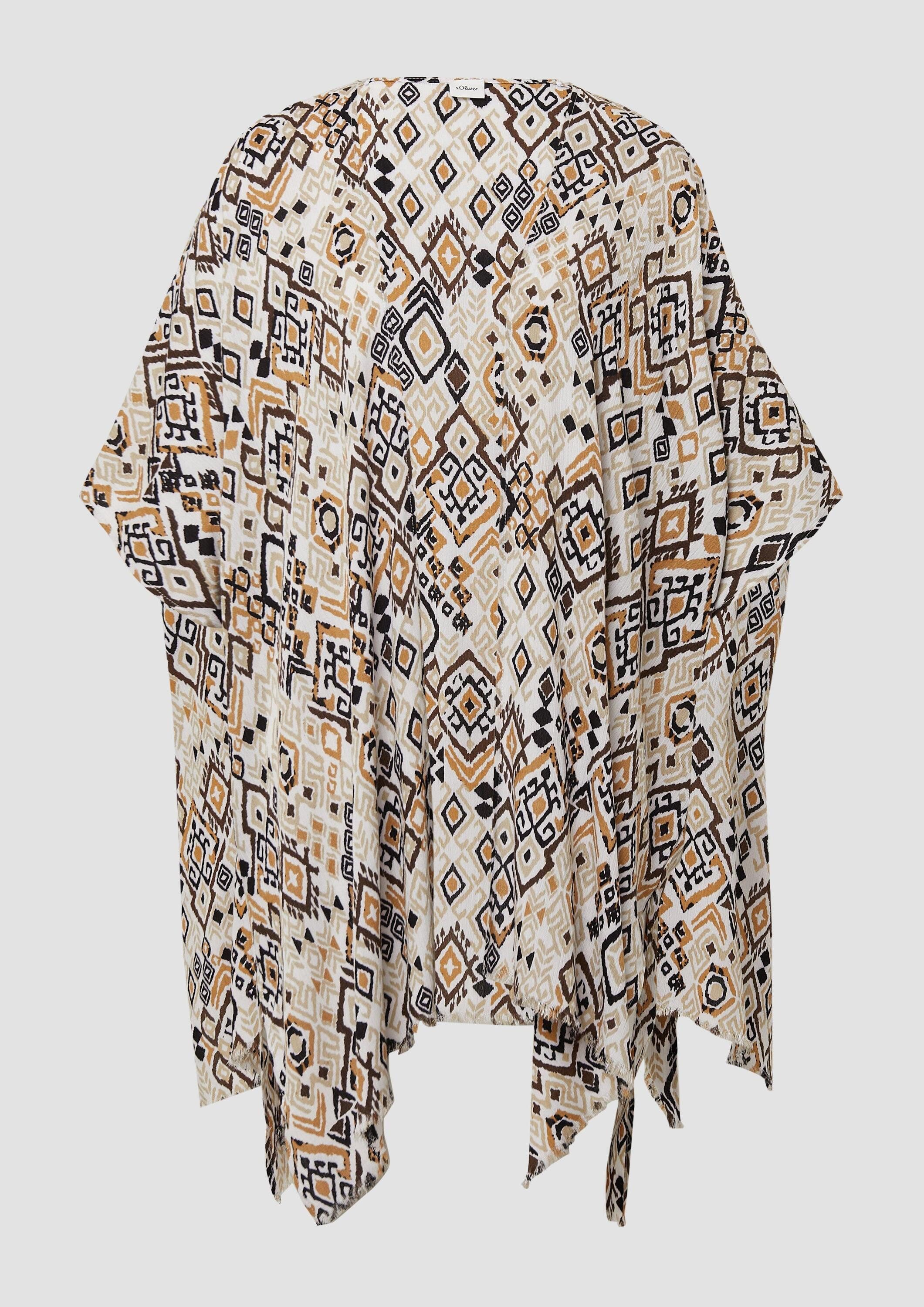 s.Oliver Poncho Indoor-Poncho Poncho mit Artwork