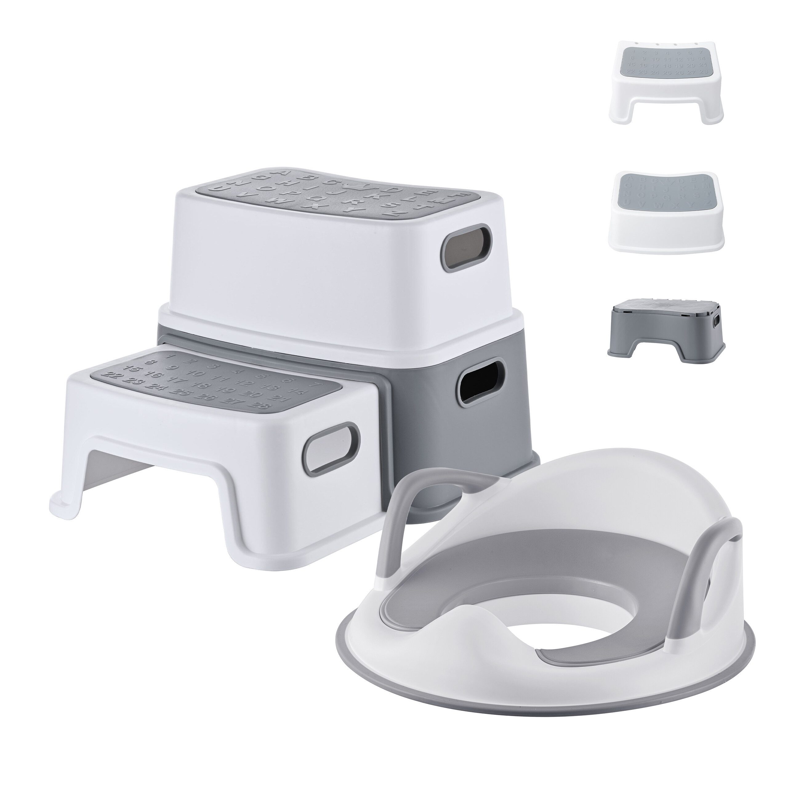 relaxdays Toilettentrainer Kindertoilettensitz mit Tritthocker