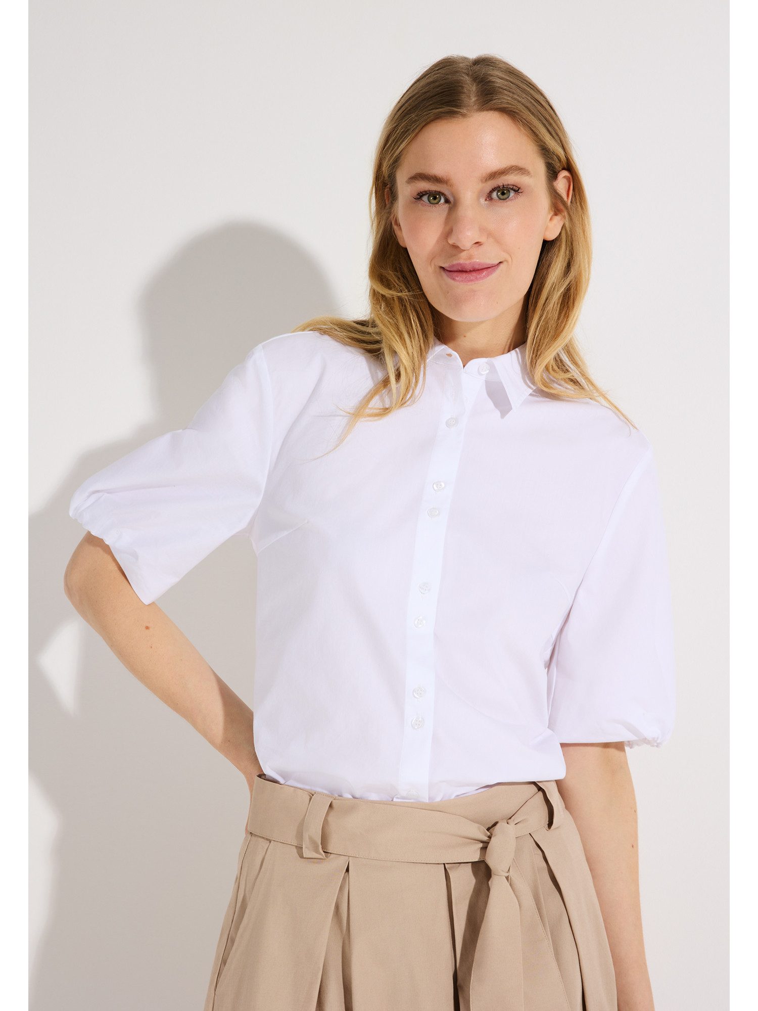 MORE&MORE Klassische Bluse trendy Puffärmel-Bluse