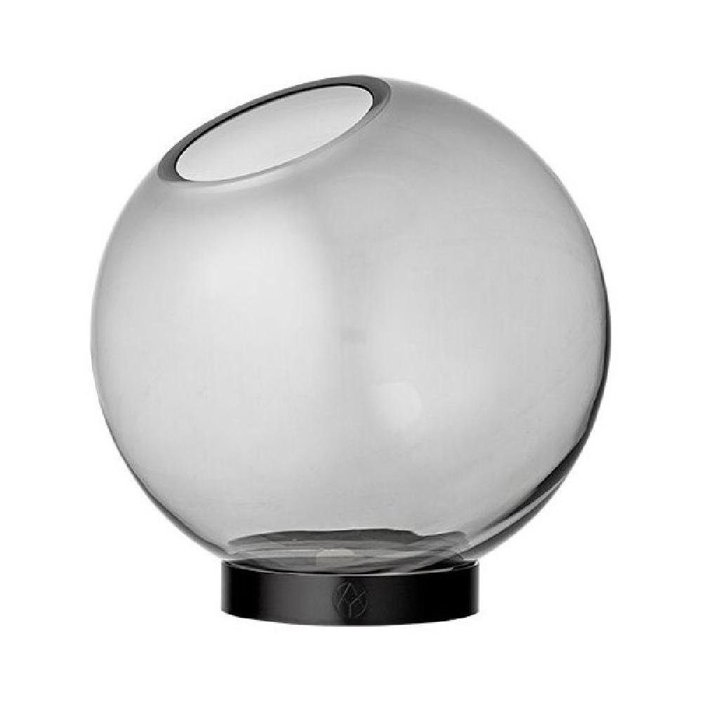 Aytm Dekovase Vase Globe mit Ständer Schwarz Schwarz (17cm)