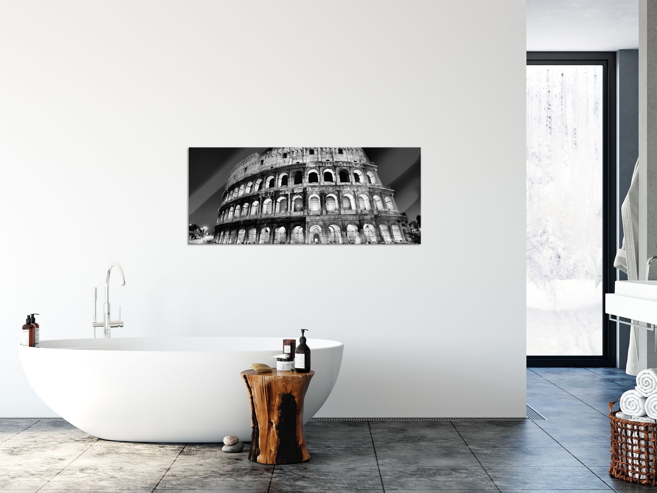 Pixxprint Glasbild Colosseum in Rom Italien Italy, Colosseum in Rom Italien Italy (1 St), Glasbild aus Echtglas, inkl. Aufhängungen und Abstandshalter