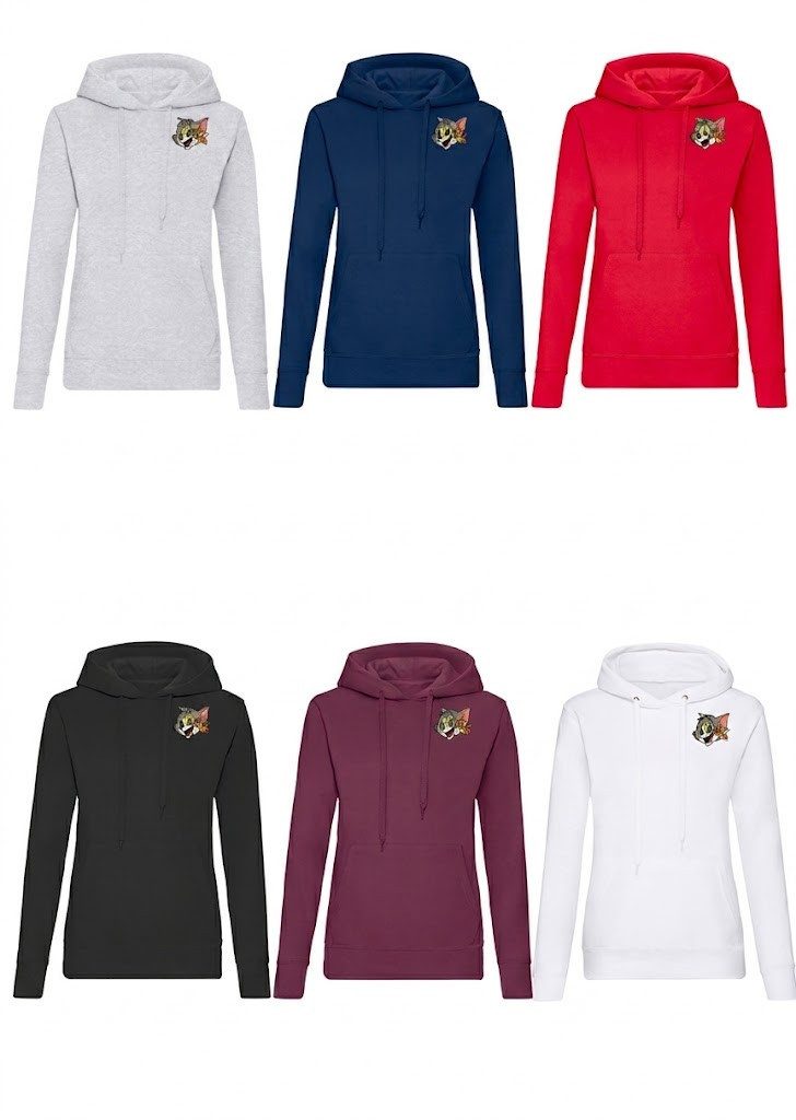 Blondie & Brownie Hoodie Tom und Jerry Hoodie Katz und Maus Comic Retro Vintage Damen Wear (Einzelstück, Einzelartikel) CartoonPatch Hoodie Klassik Streetwear