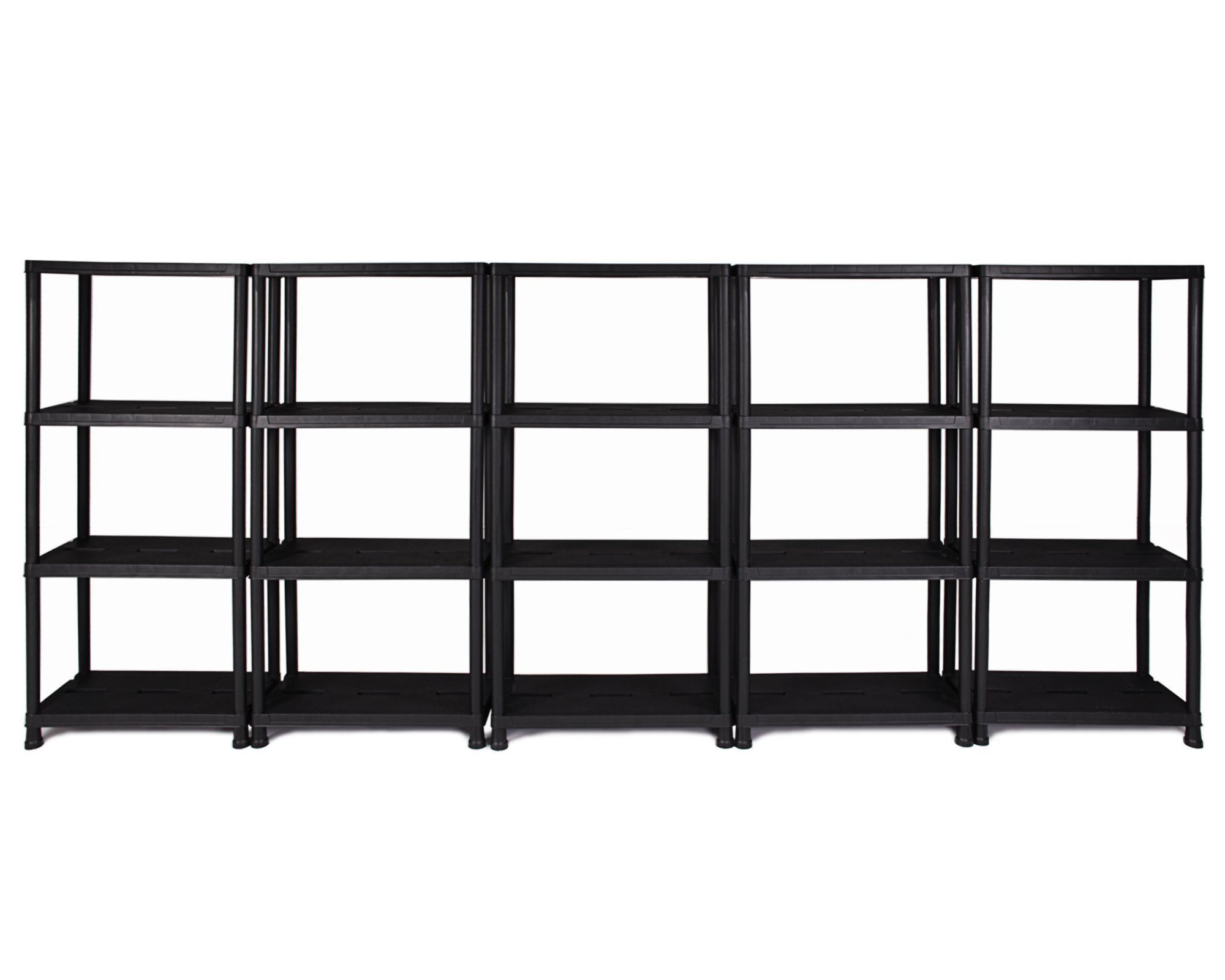 ONDIS24 Steckregal Regal, Lagerregal, 60 x 30 x 131 (H) cm, 12 Zoll, 5-tlg., Kunststoff, anthrazit, bis maximal 125 kg belastbar