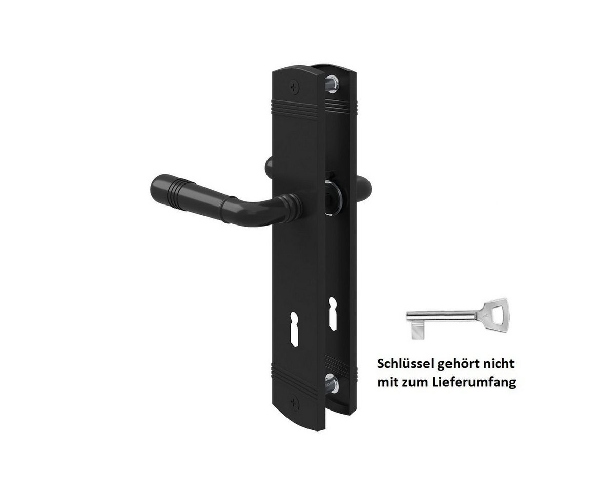 Thumbnail - MS Beschläge Türgriff Langschild Türdrücker Schwarz matt Türgriff Zamak