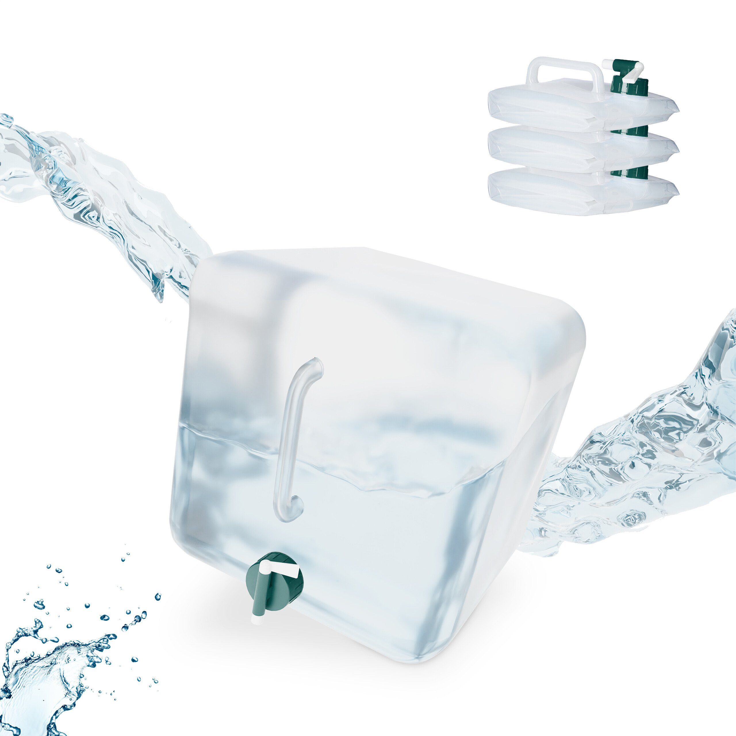 relaxdays Kanister Quadratische Faltkanister im 4er Set, 15 Liter
