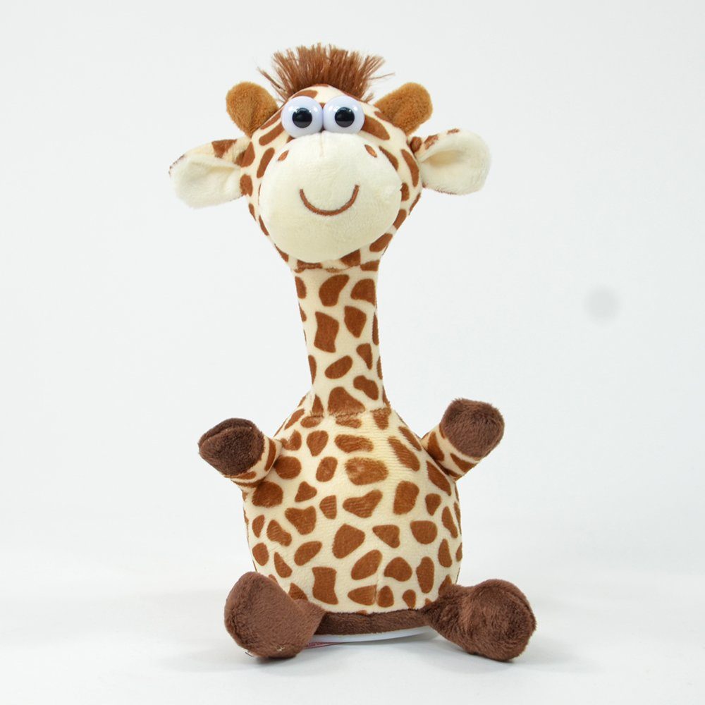 Kögler Kuscheltier Labertier Giraffe FLECKCHEN, die alles nachplappert und wackelt 24x23x