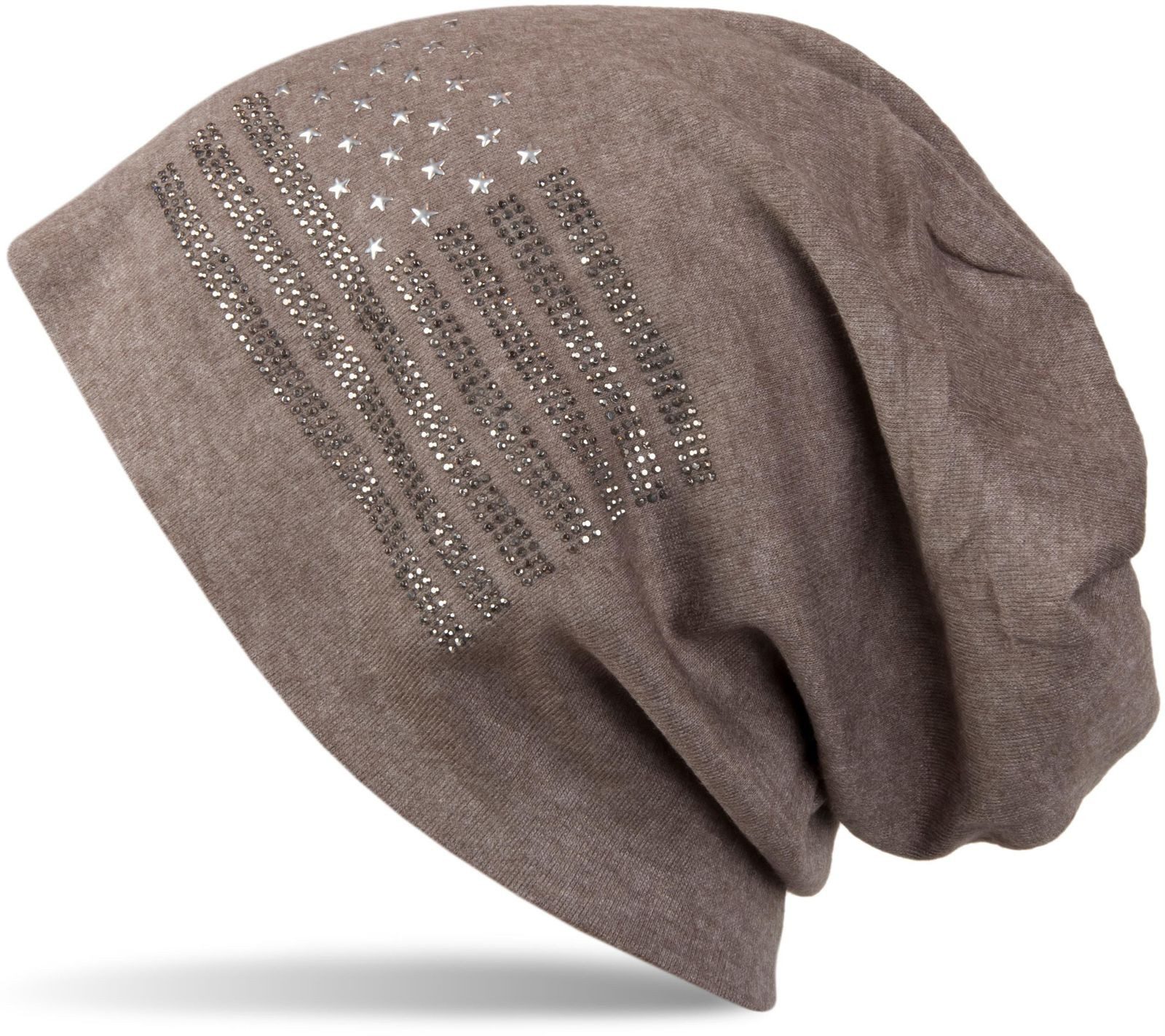Beanie Beanie mit USA Flagge aus Strass