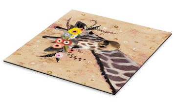 Posterlounge XXL-Wandbild Victoria Borges, Giraffe mit Blumen, Wohnzimmer Illustration