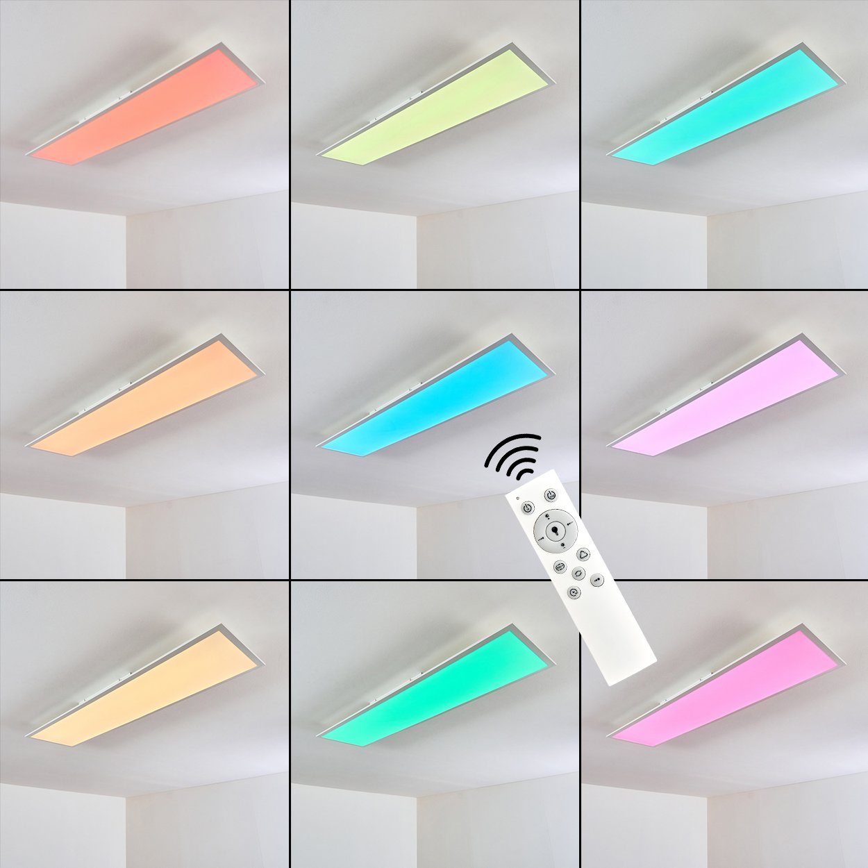 Fernbedienung CCT und »Posmon« hofstein 2700-5000 aus RGB Deckenpanel Weiß, Deckenlampe Lumen, Kelvin, Kunststoff 3000 mit dimmbare Farbwechlser LED in Panel