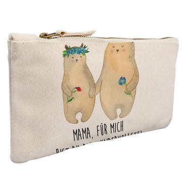 Mr. & Mrs. Panda Kosmetiktasche Größe S Klein Bären mit Blumenkranz - Weiß - Geschenk, Kosmetikbeutel (1-tlg), Einzigartige Motive