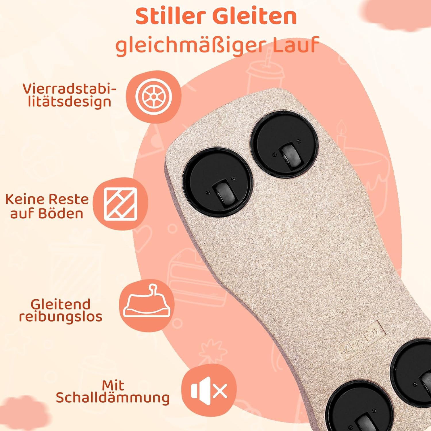 TLGREEN Rutscherauto 5 in 1 Babyrutscher mit Geräuschlose Räder, (Rutschfahrzeug), Babyroller bis 20kg, EPP, Baby Walker, Wippauto