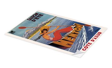 Posterlounge Wandfolie Granger Collection, Werbeposter für Sommeraktivitäten in Menton, Cote d'Azur (1935), Maritim Illustration