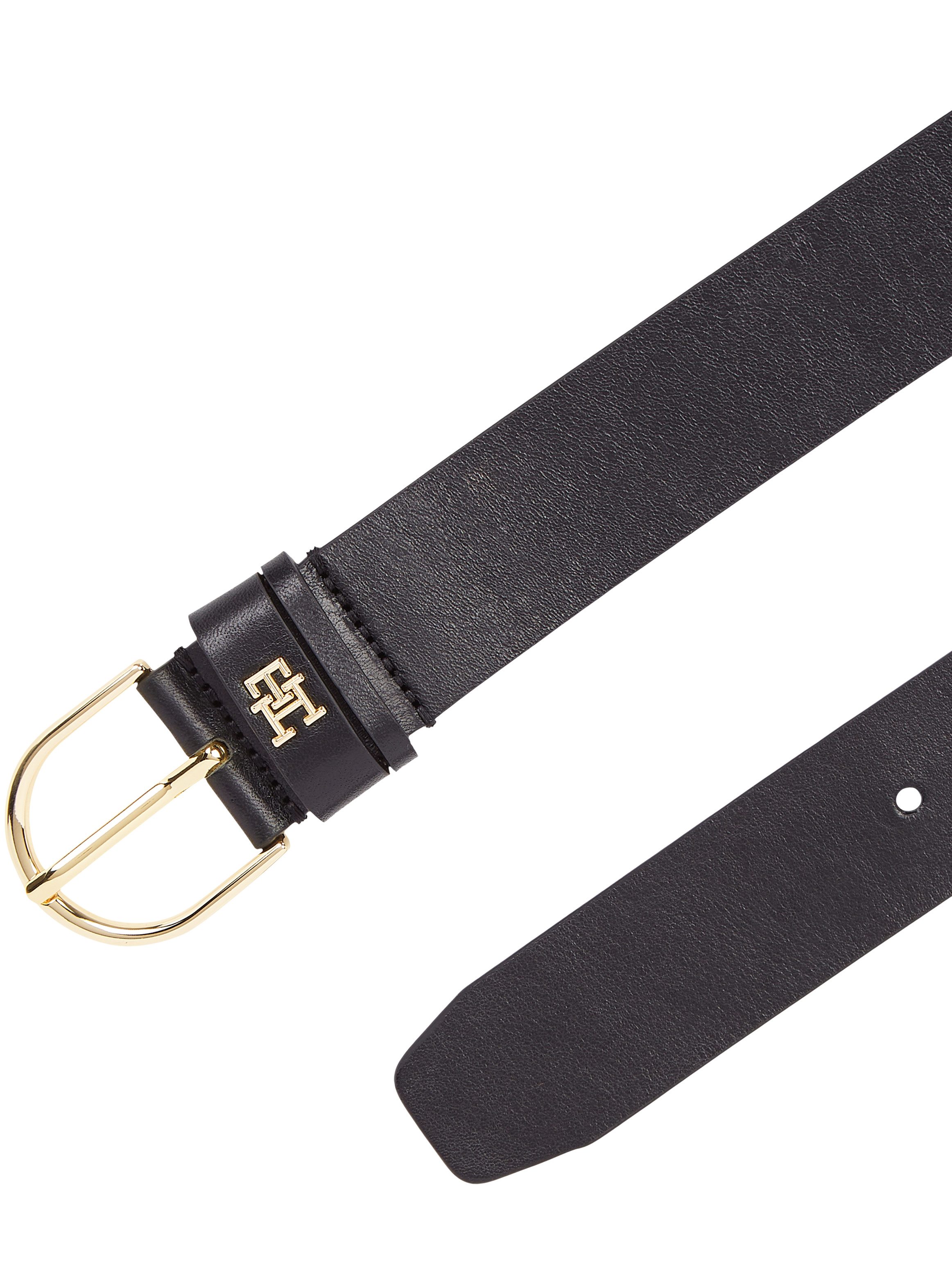 Tommy Hilfiger Ledergürtel ESSENTIAL EFFORTLESS 3.5 cm breit Ovale Einfachdornschließe, Logoemblem