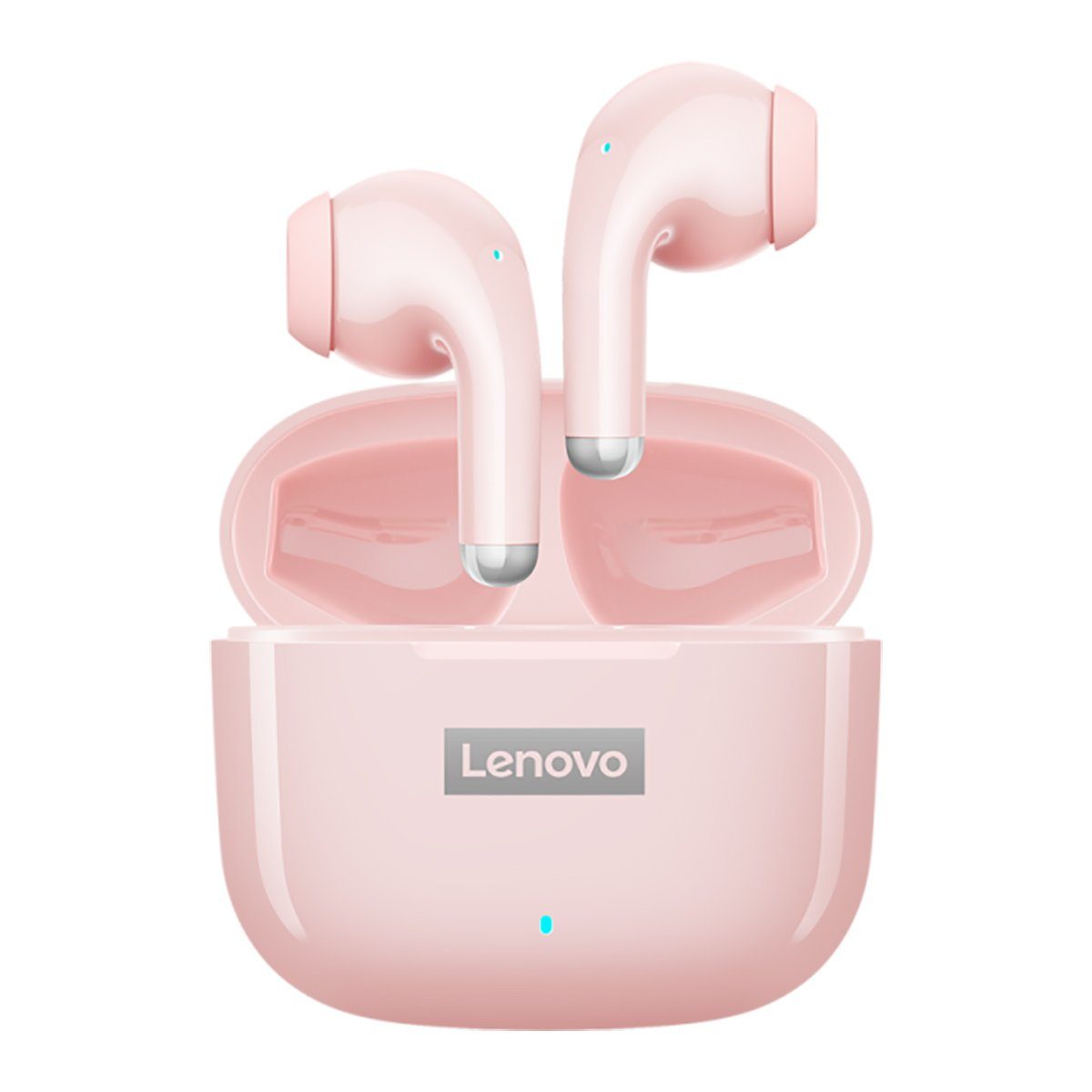 Lenovo LP40 Pro mit Touch-Steuerung Bluetooth-Kopfhörer (True Wireless, Siri, Google Assistant, Bluetooth 5.1, kabellos, Stereo Ohrhörer mit 250 mAh Kopfhörer-Ladehülle - Rosa)