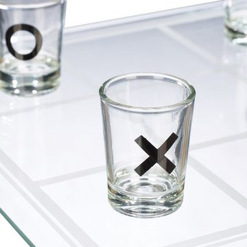 relaxdays Gläser-Set Tic Tac Toe Trinkspiel XL, Glas