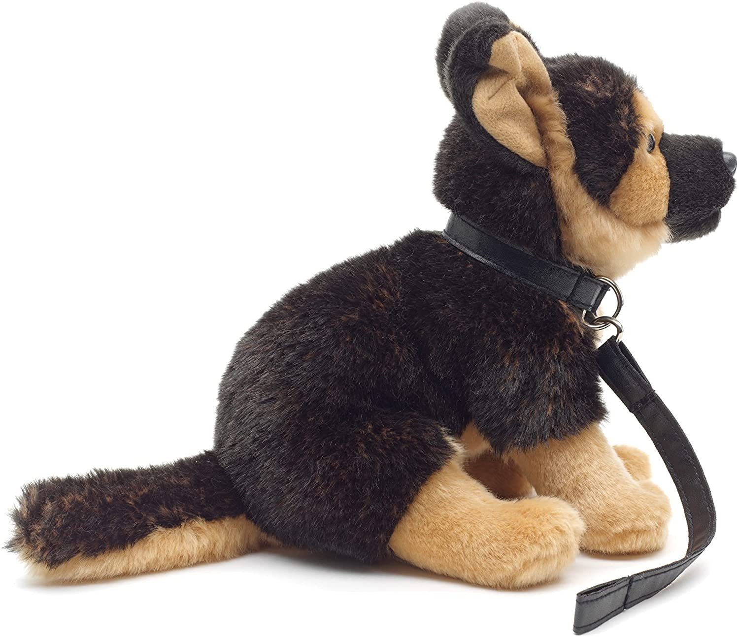 Uni-Toys Kuscheltier Dt. m. % 100 Plüschtier, recyceltes Plüsch-Hund - - Füllmaterial - 24 Leine Schäferhund zu (Höhe) cm