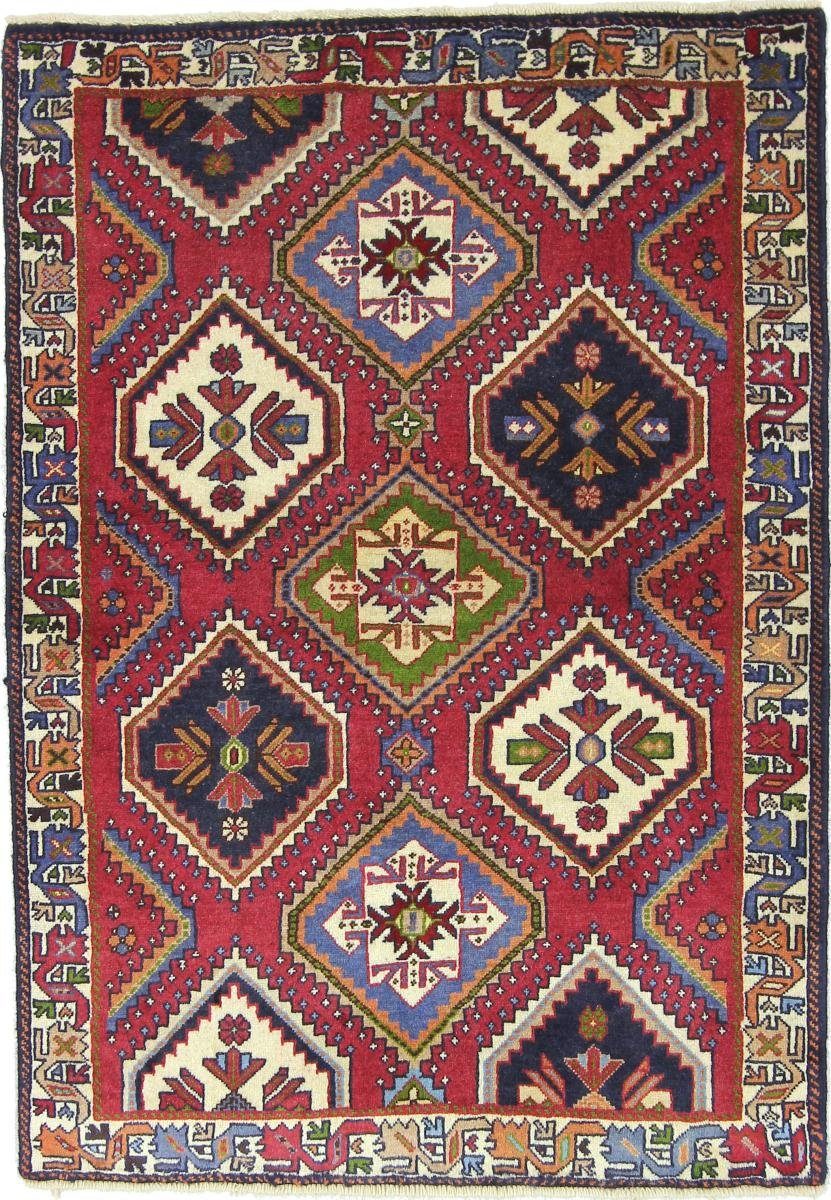 Orientteppich Yalameh 101x144 Handgeknüpfter Orientteppich / Perserteppich, Nain Trading, rechteckig, Höhe: 12 mm