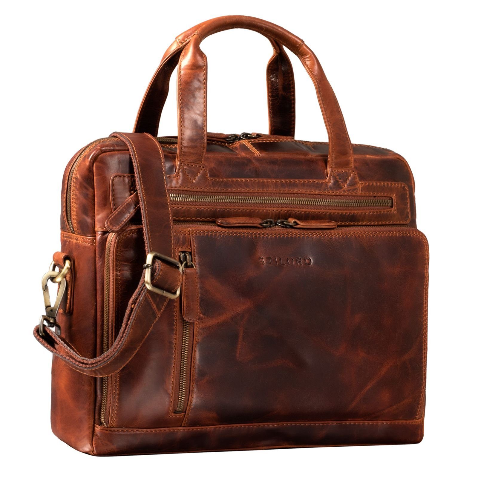 STILORD Laptoptasche "Avery" Ledertasche Umhängetasche