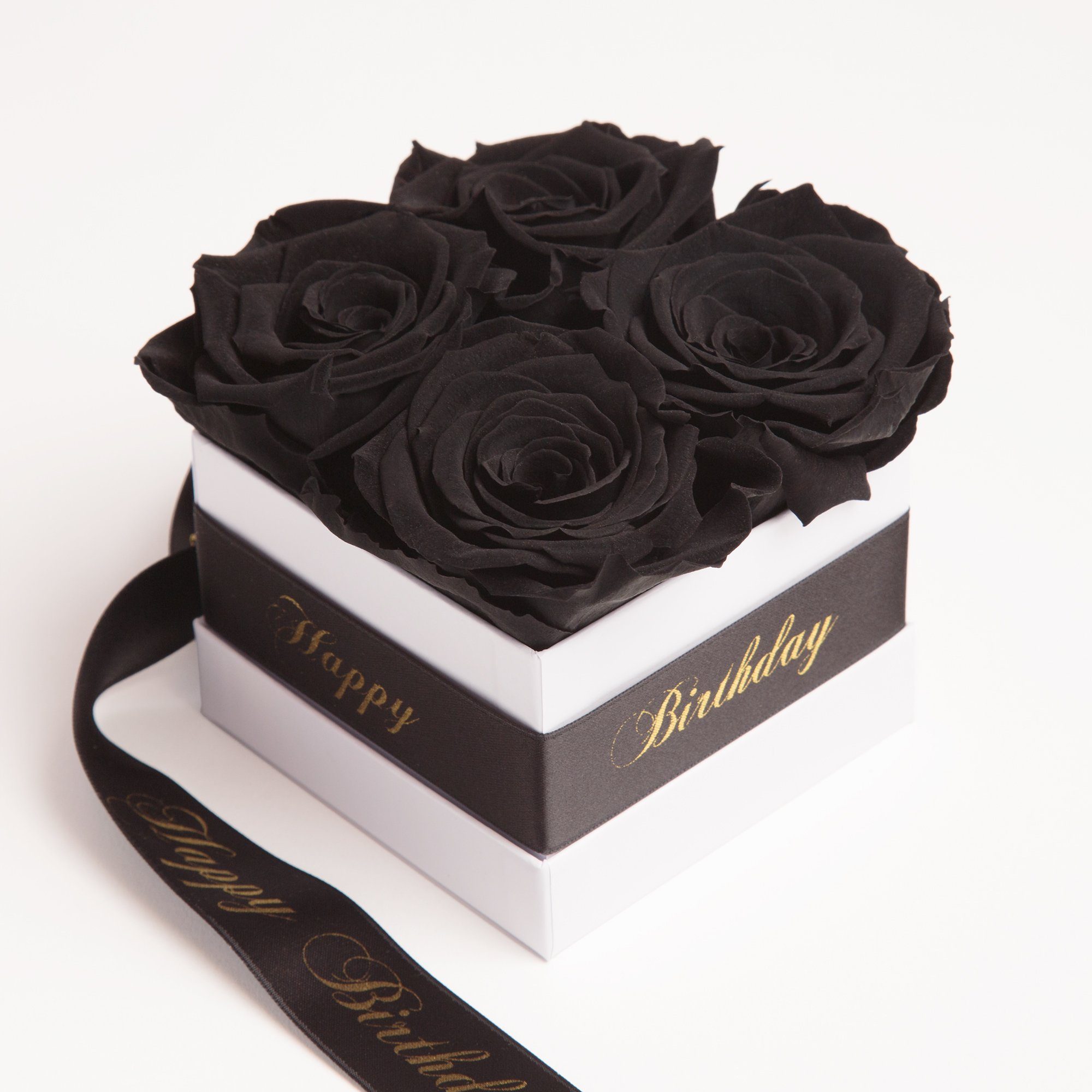 cm, Höhe für ROSEMARIE Rosenbox Geschenk Frauen Jahre Infinity Rose, Geburtstag Happy schwarz SCHULZ 8.5 Kunstblume haltbar Rosen Heidelberg, echte Birthday 3